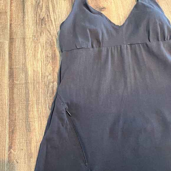 Athleta Gray to Black Ombré Halter Dress with Pocket - Picture 3 of 8